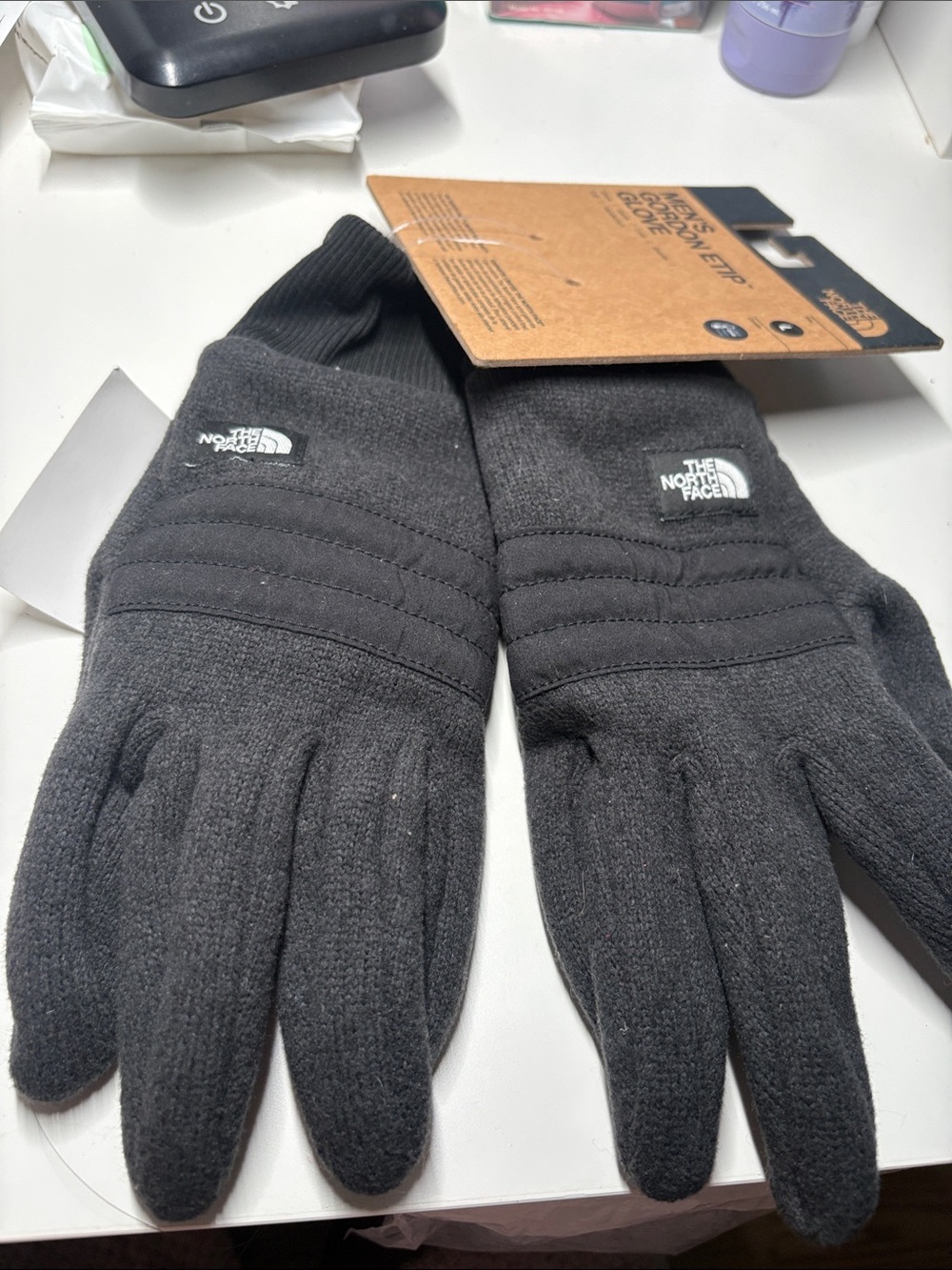 The North Face Men’s Charcoal Gray Fleece Touchscreen Gloves
